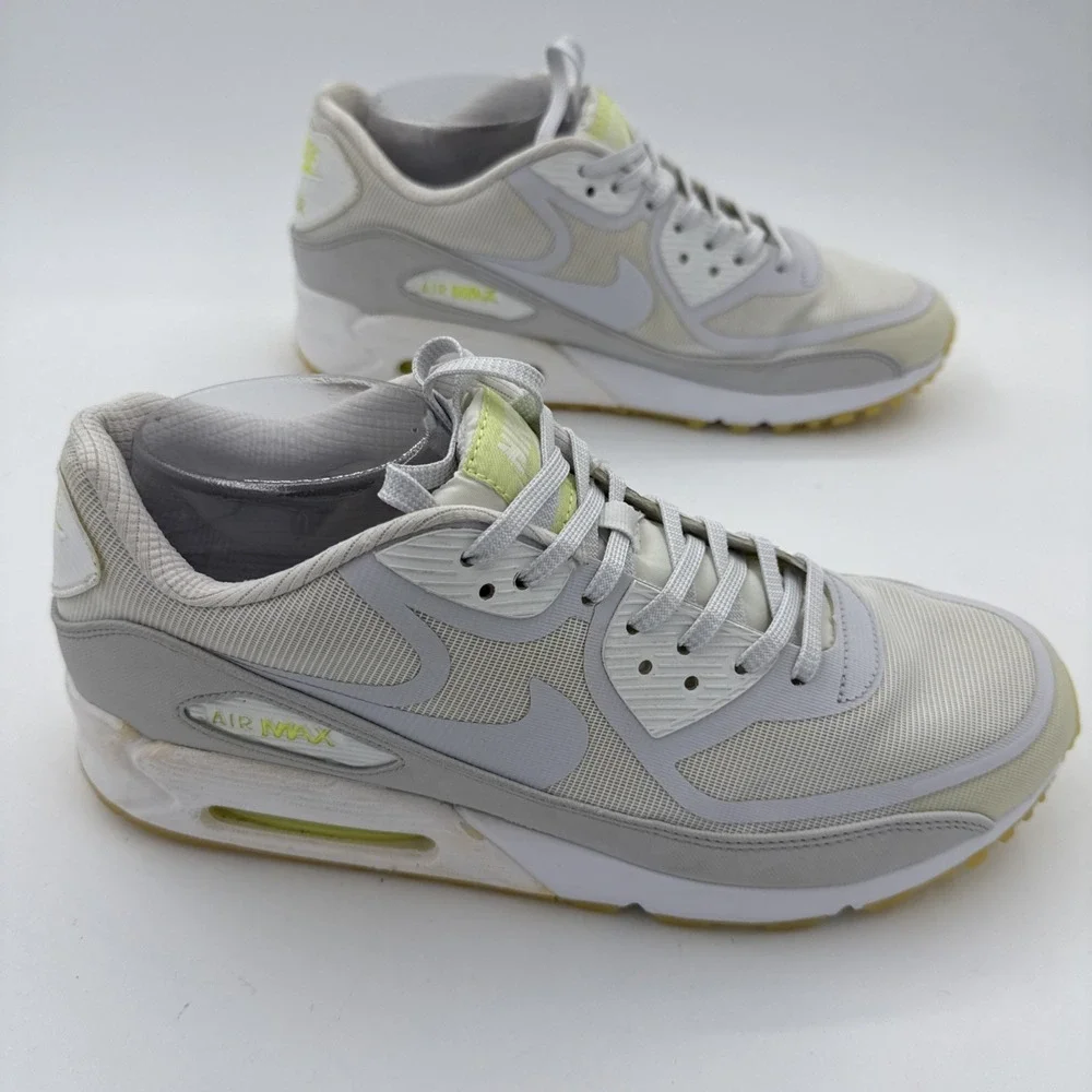 Nike Air Max 90 CMFT Tape White Neon Yellow Sz 9.5